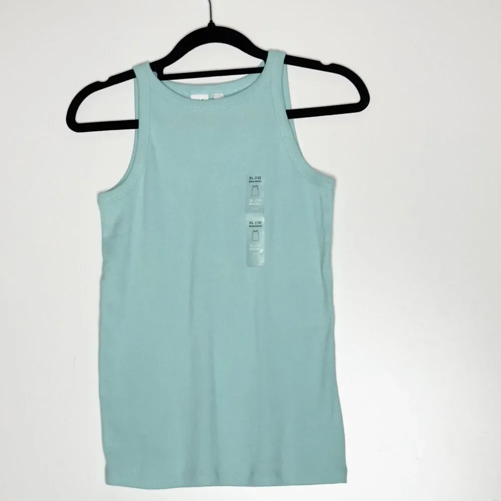 New Gap Kids Ribbed High Neck Tank Top Girl's Size 12-13 XL